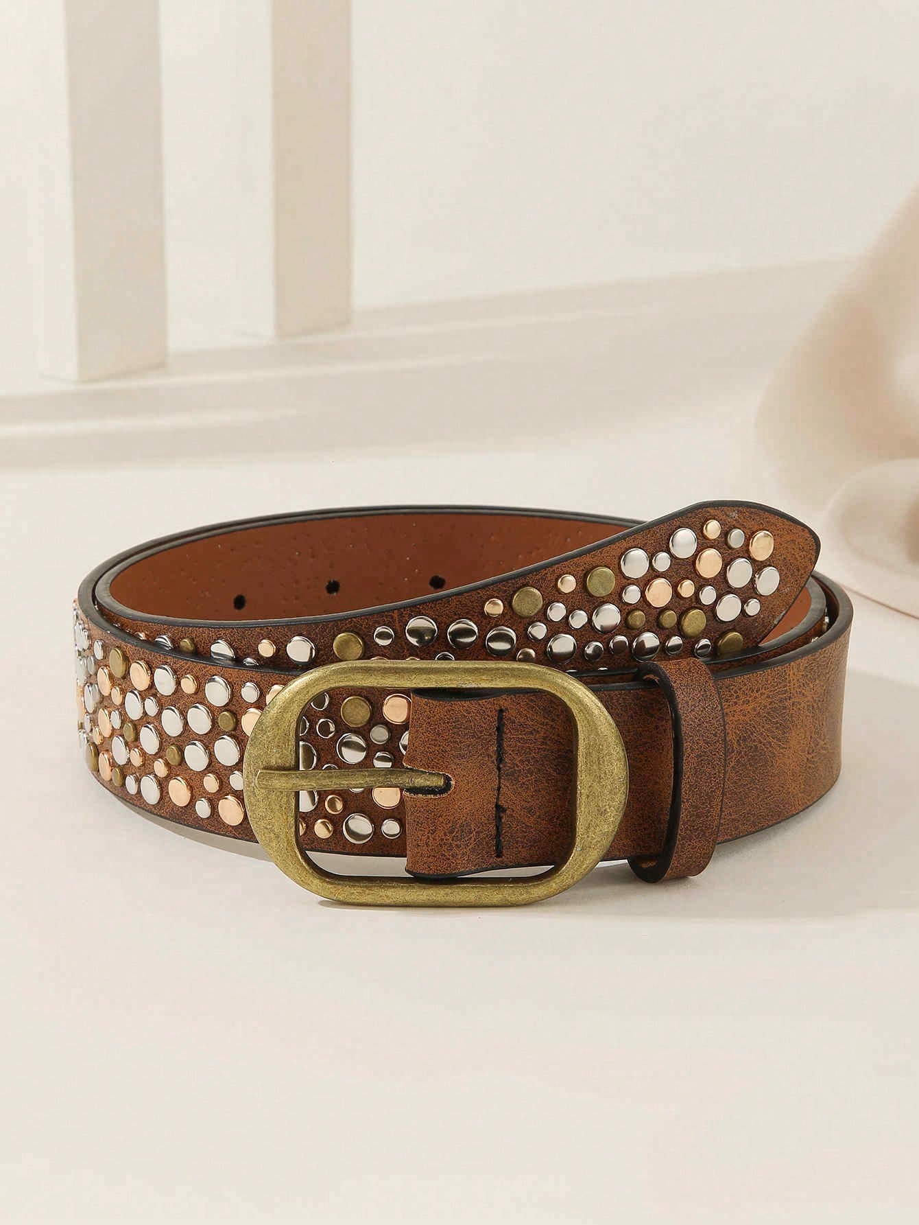 Women’s Punk Rivet Metal Belt