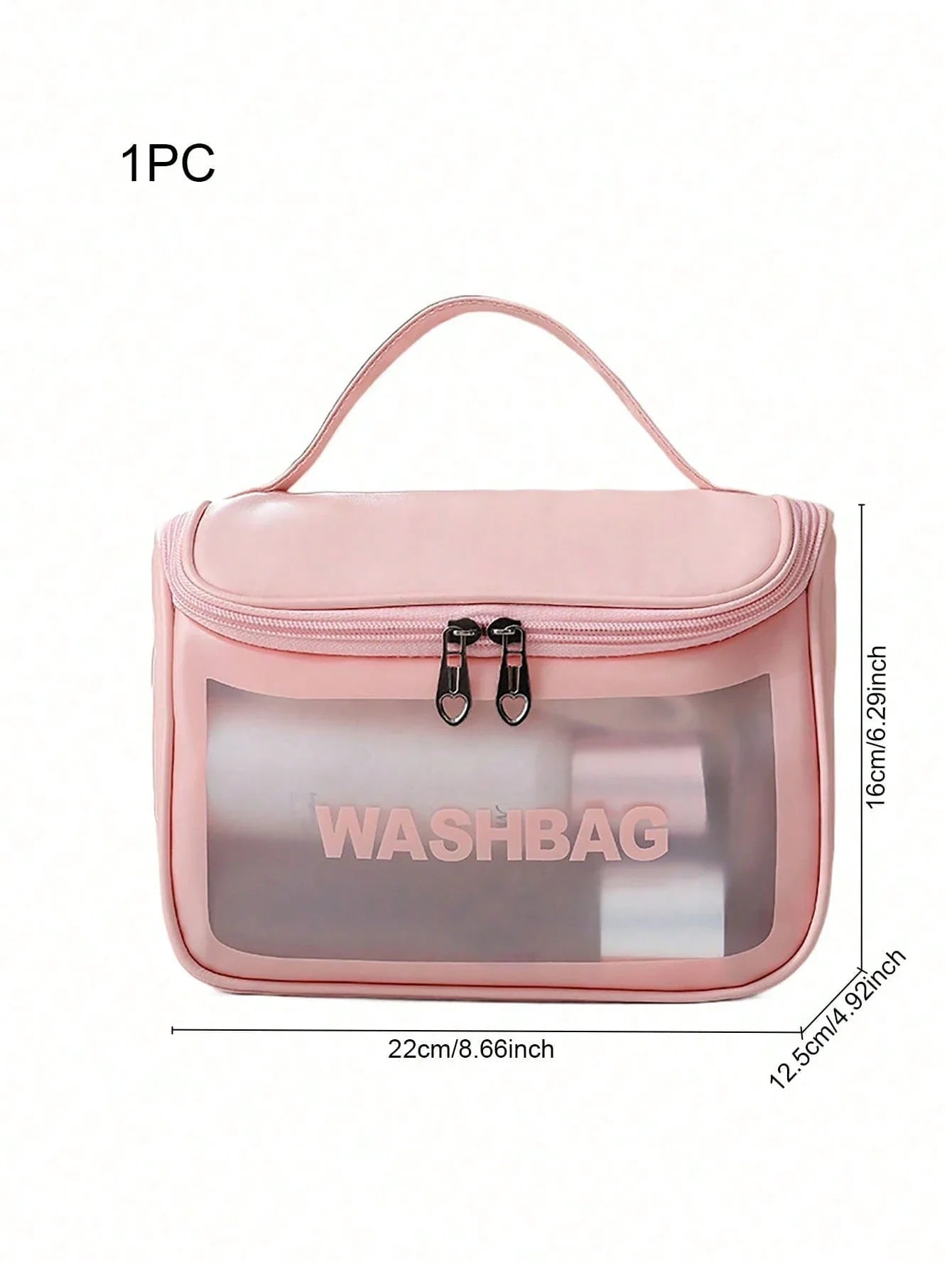 Pink Clear Travel Makeup Bag