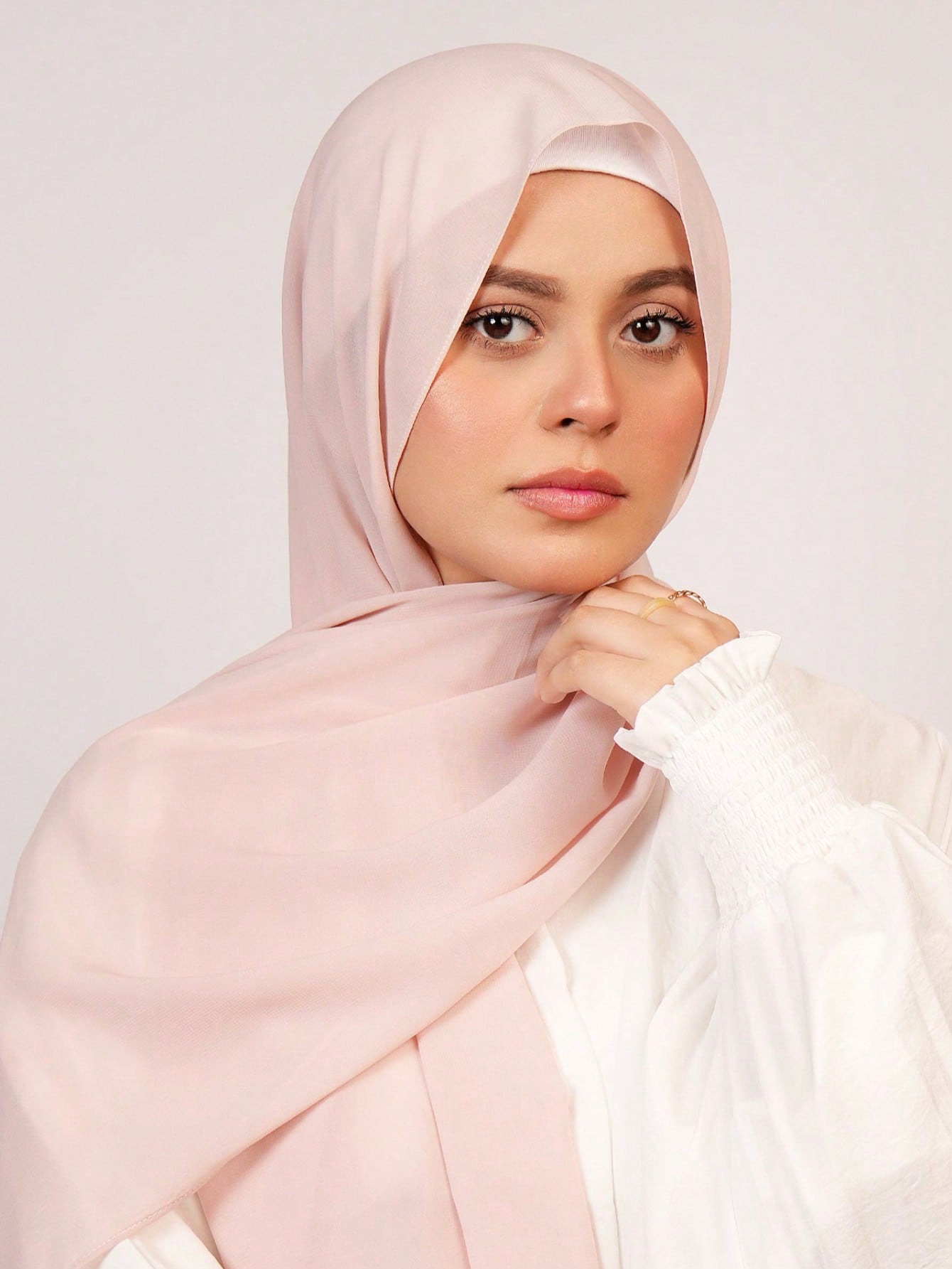 Faux Pearl Chiffon Hijab Scarf