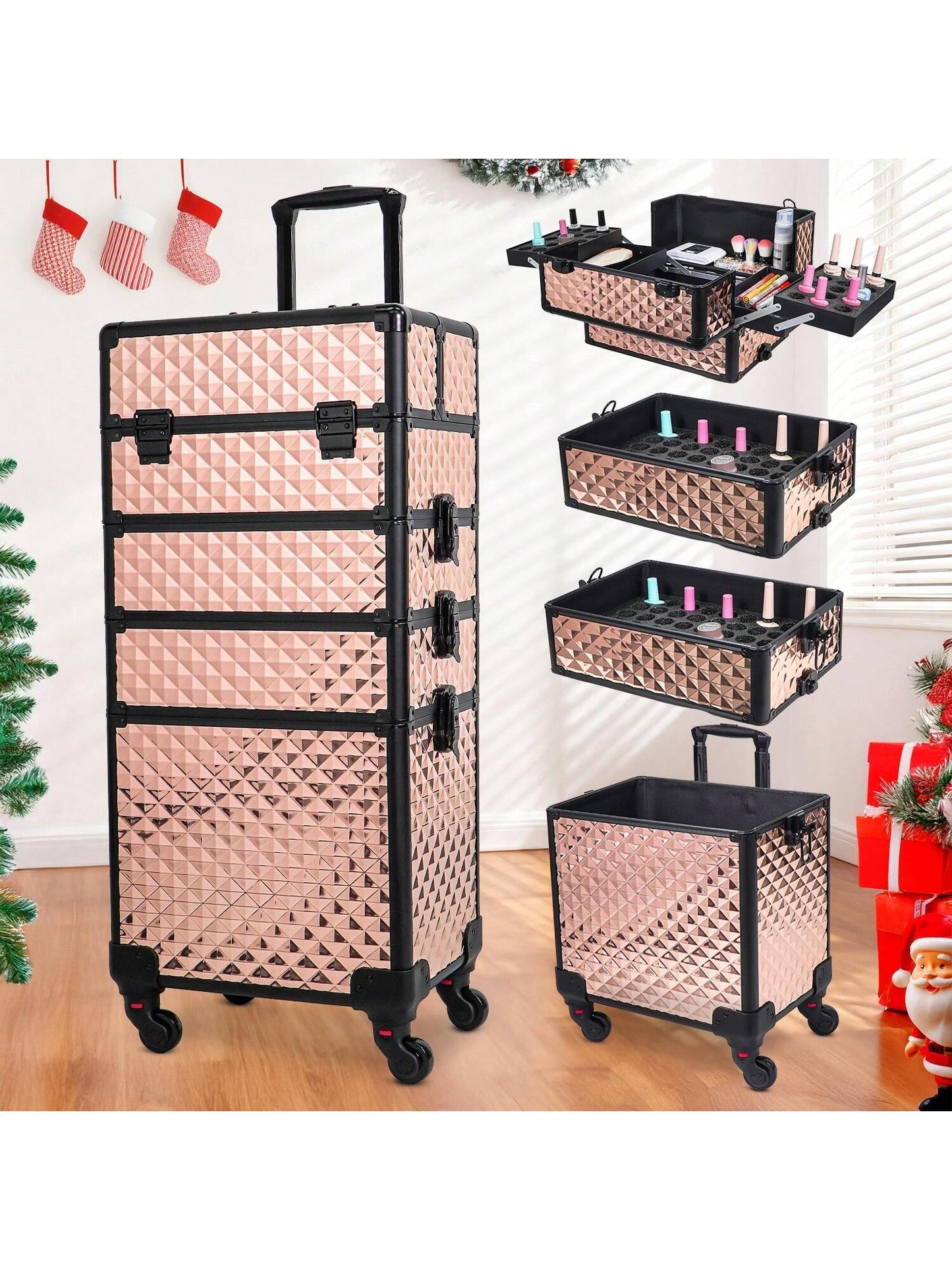 Rolling Large Makeup Train Case
