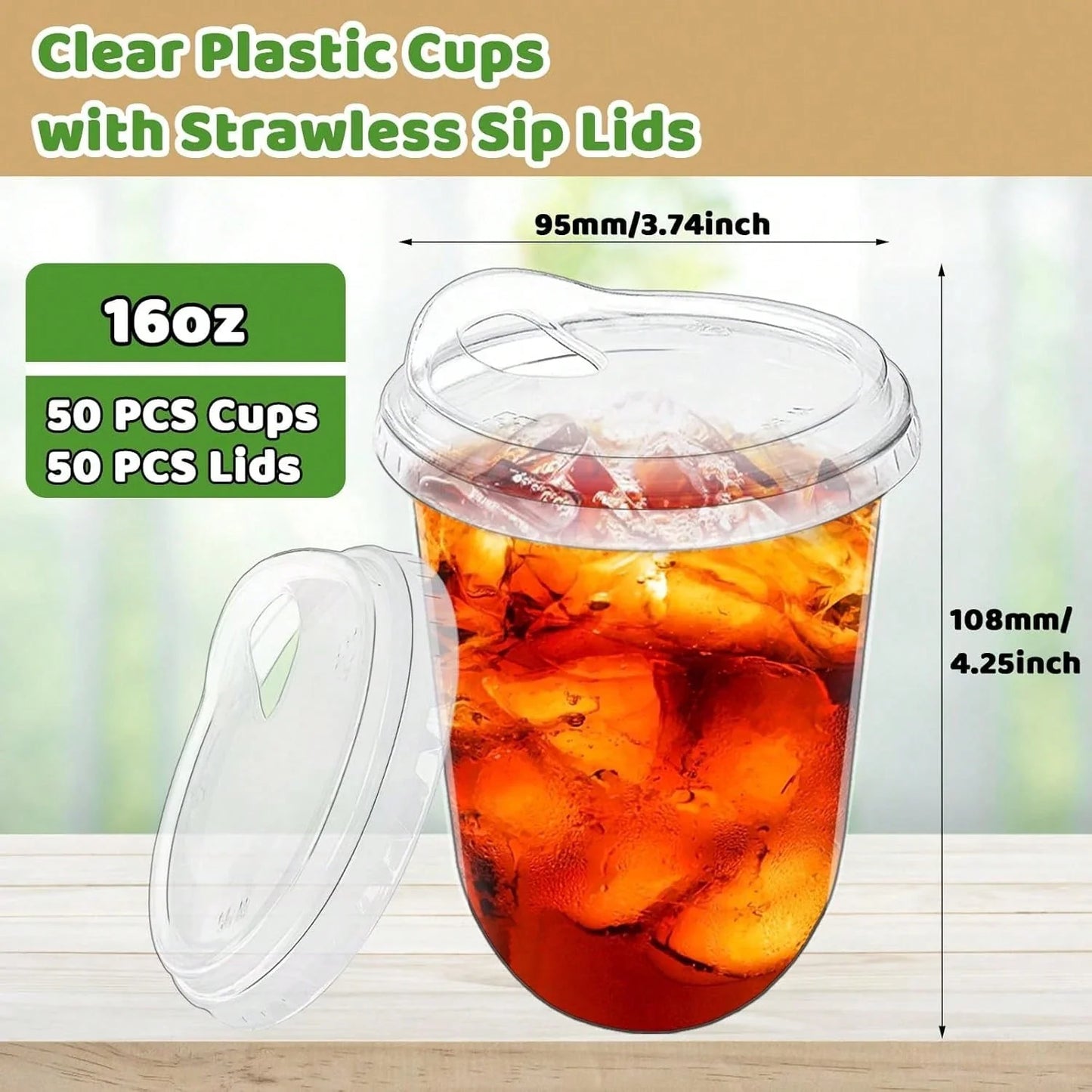 16oz Clear Iced Coffee Cups