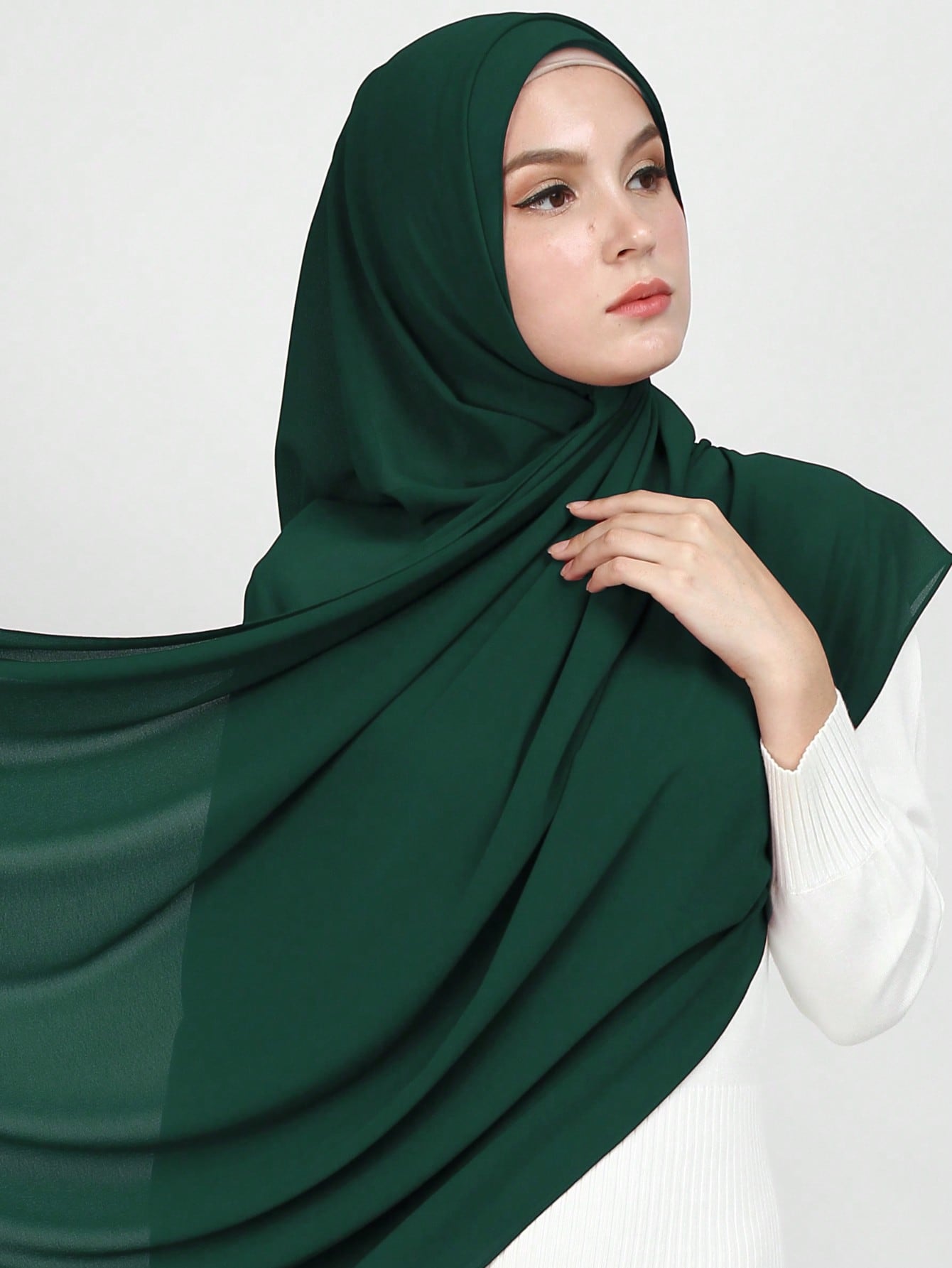 Faux Pearl Chiffon Hijab Scarf