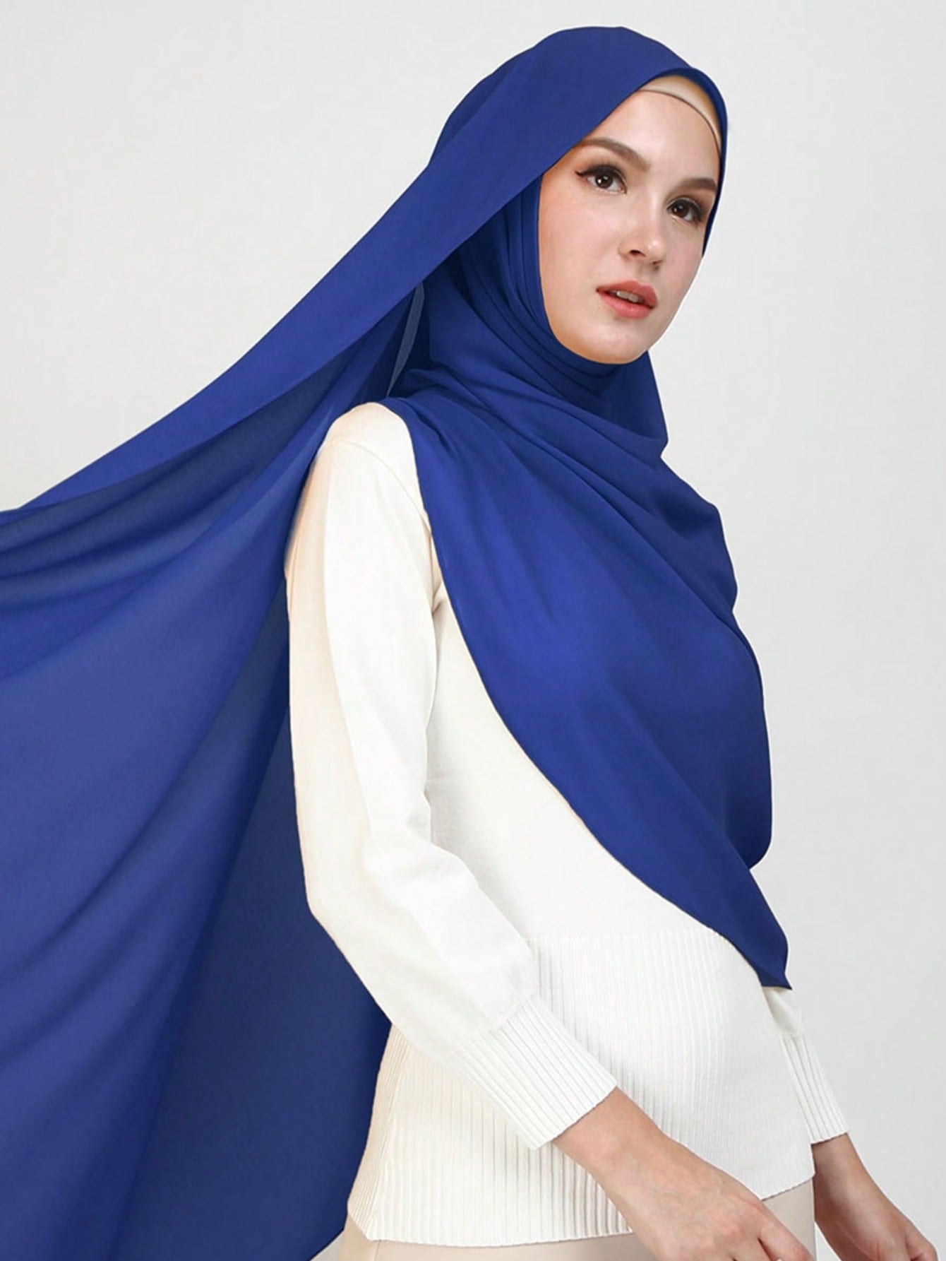 Faux Pearl Chiffon Hijab Scarf