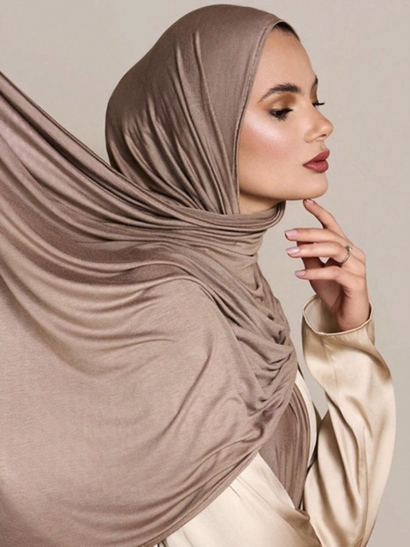 Plus Size Knitted Headscarf Shawl