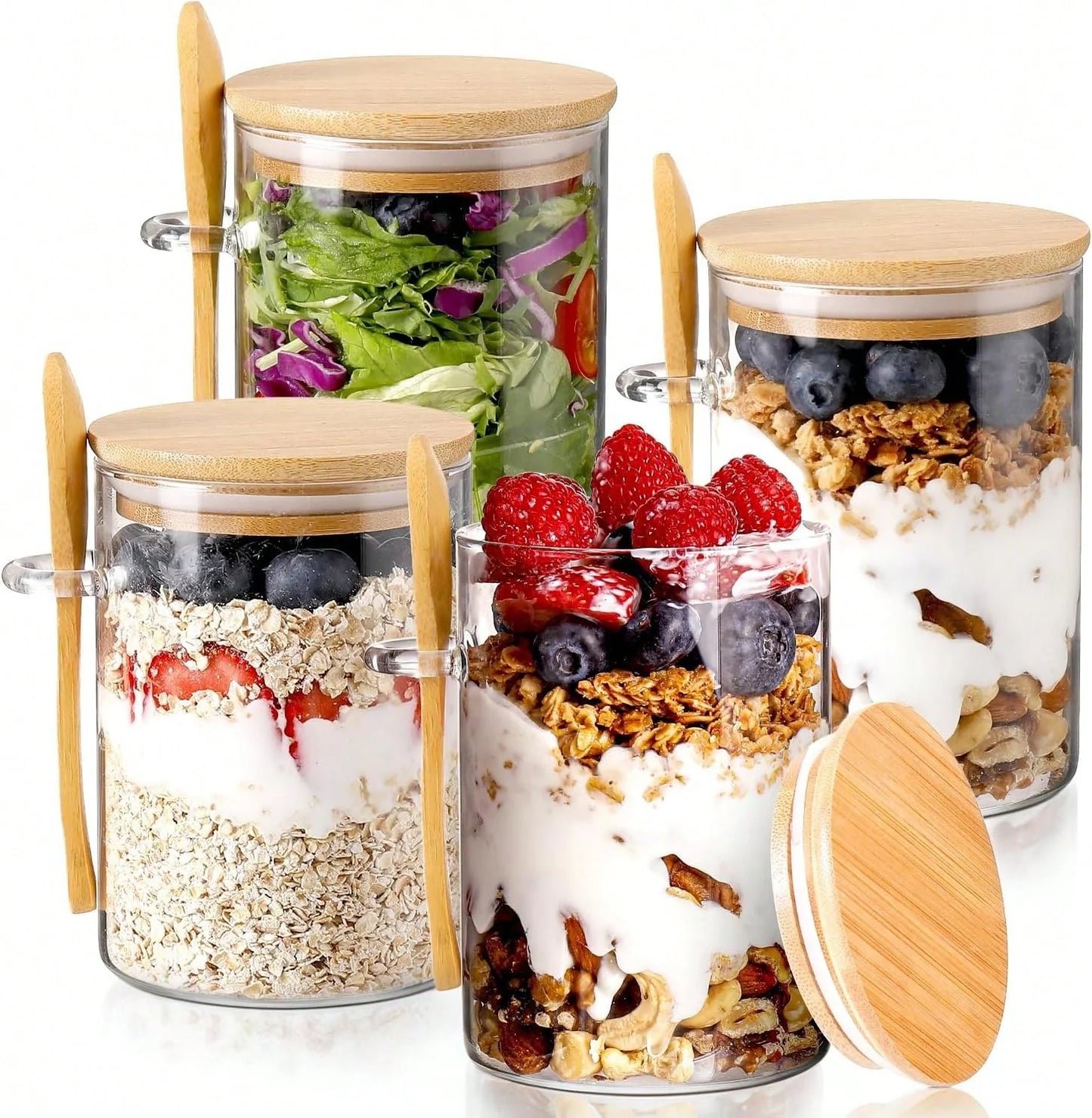 4PCS Glass Food Storage Jars