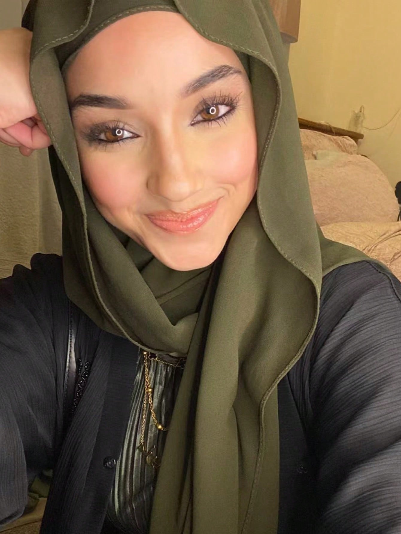 Faux Pearl Chiffon Hijab Scarf