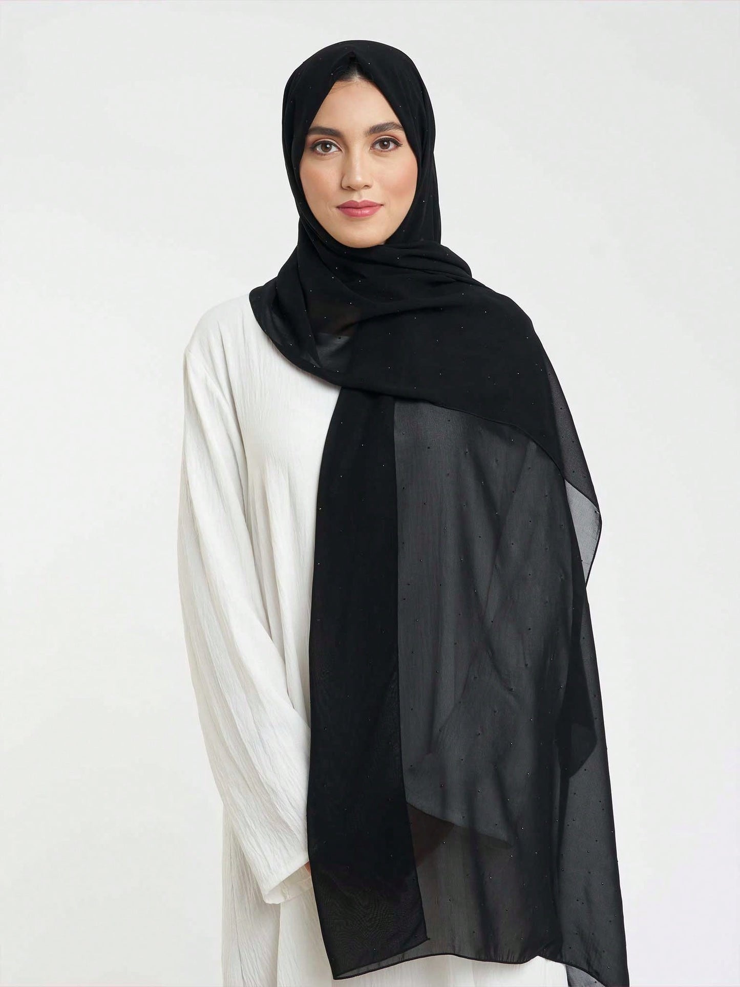 Faux Pearl Chiffon Hijab Scarf