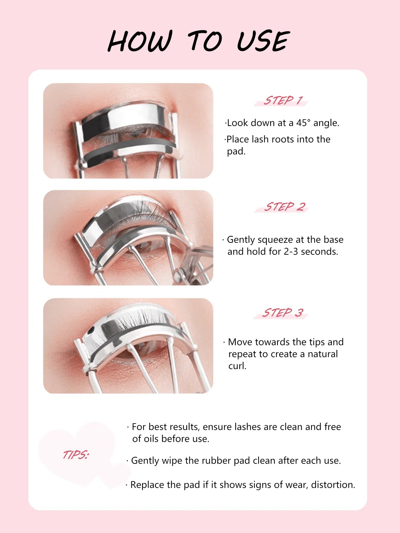 Stainless Steel Glitter Eyelash Curler
