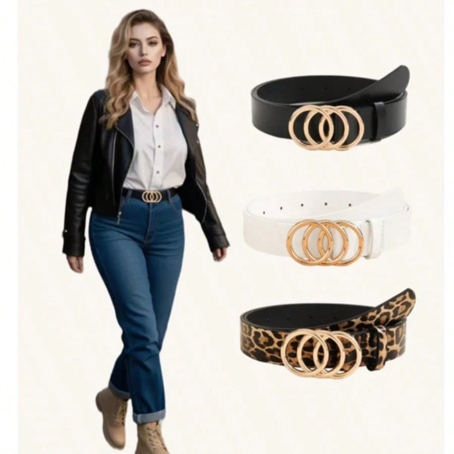 3PCS Plus Size PU Belts