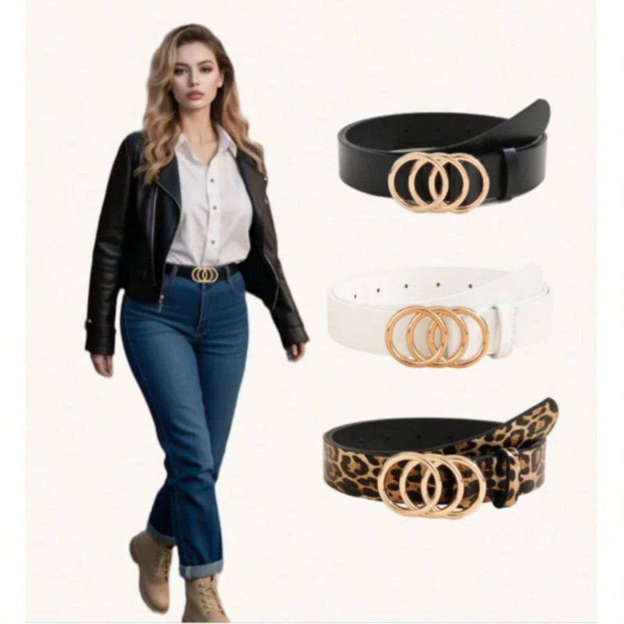 3PCS Plus Size PU Belts