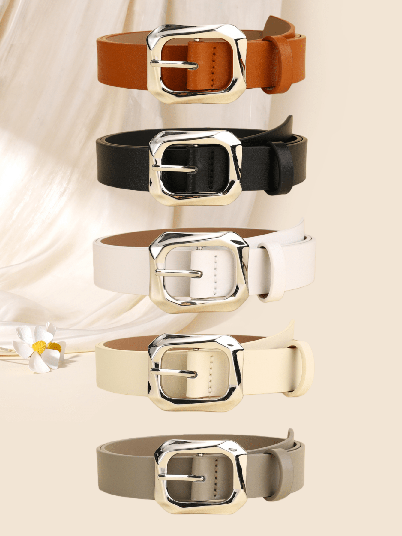 Women's Retro Square Buckle Belts