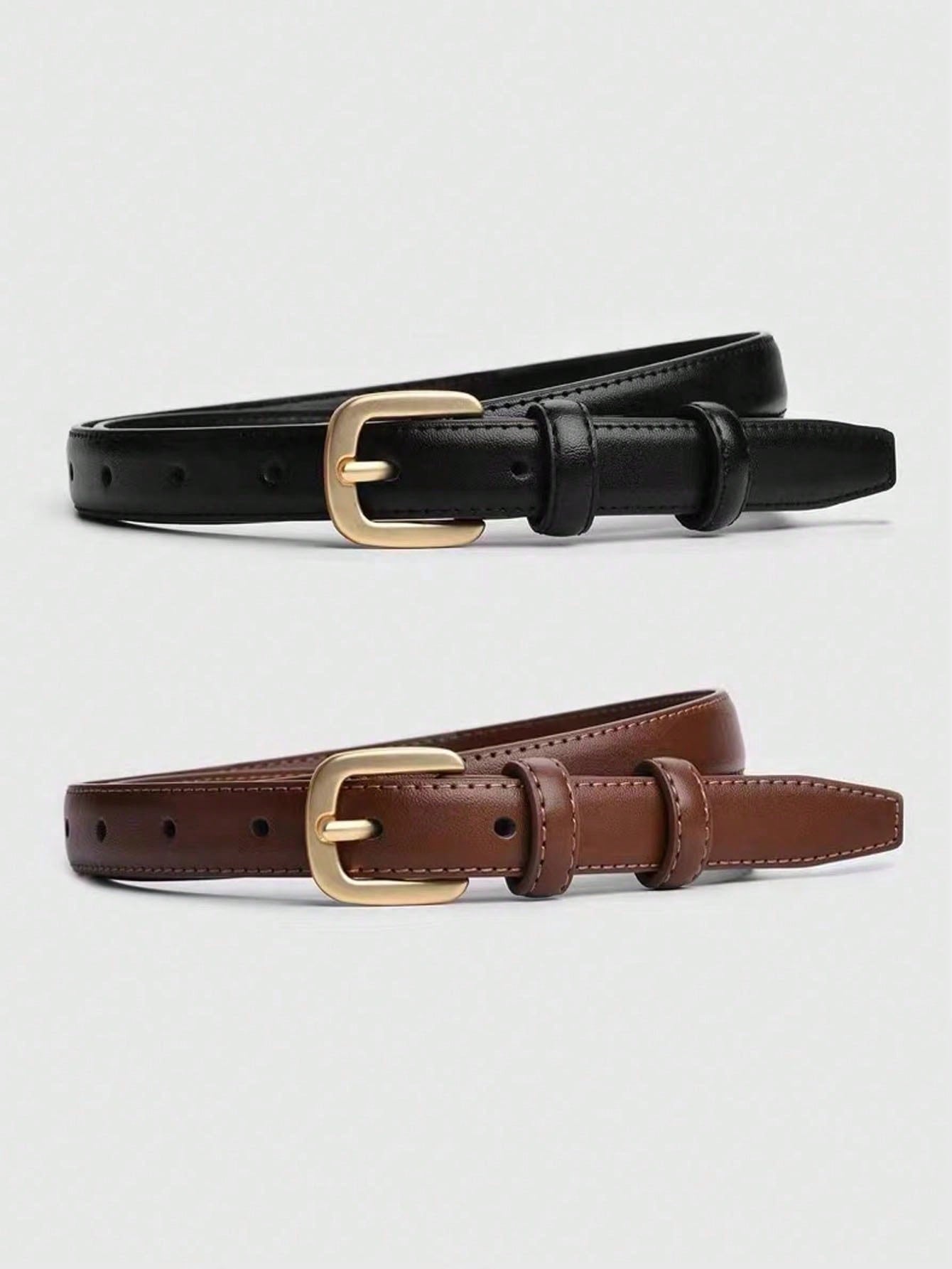 Minimalist PU Leather Belt Set