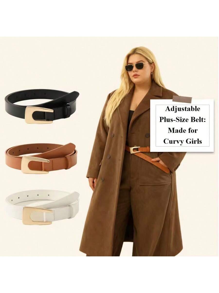 3PCS Plus Size PU Belts