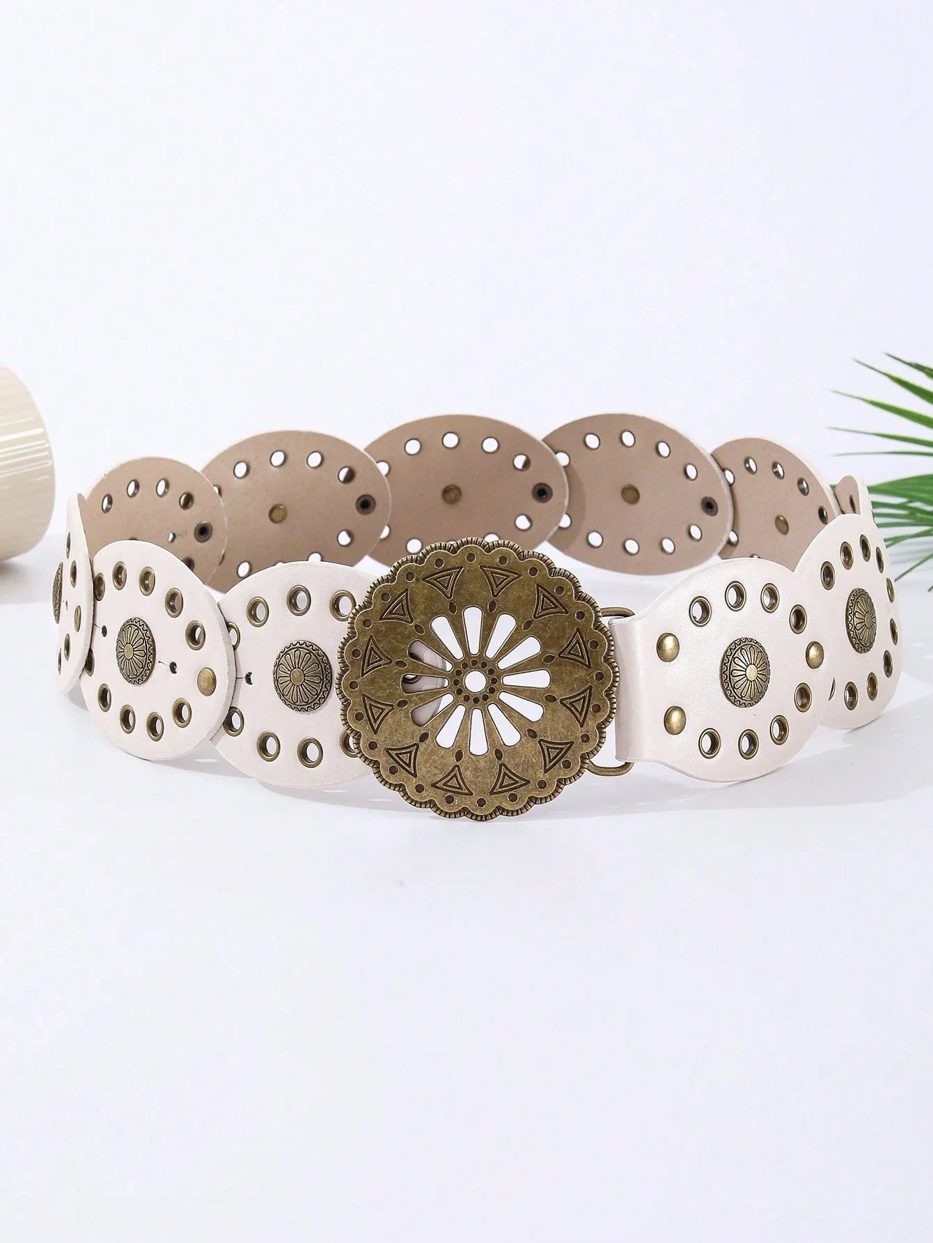 Western Boho Flower Buckle Belt