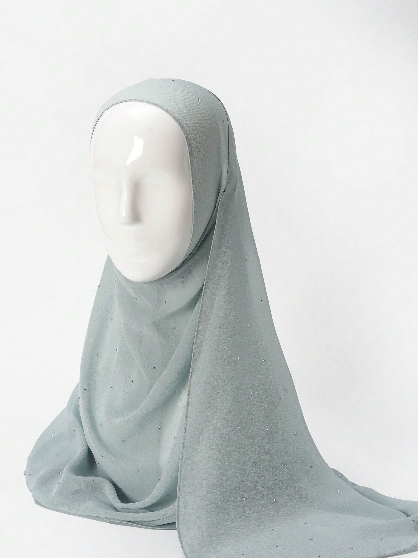 Plain Chiffon Pearl Hijab Scarf