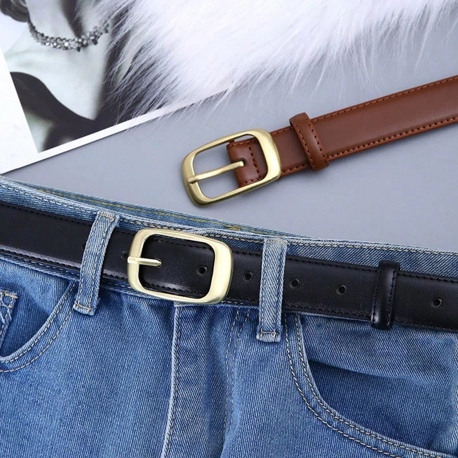 Women's PU Leather Square Belt