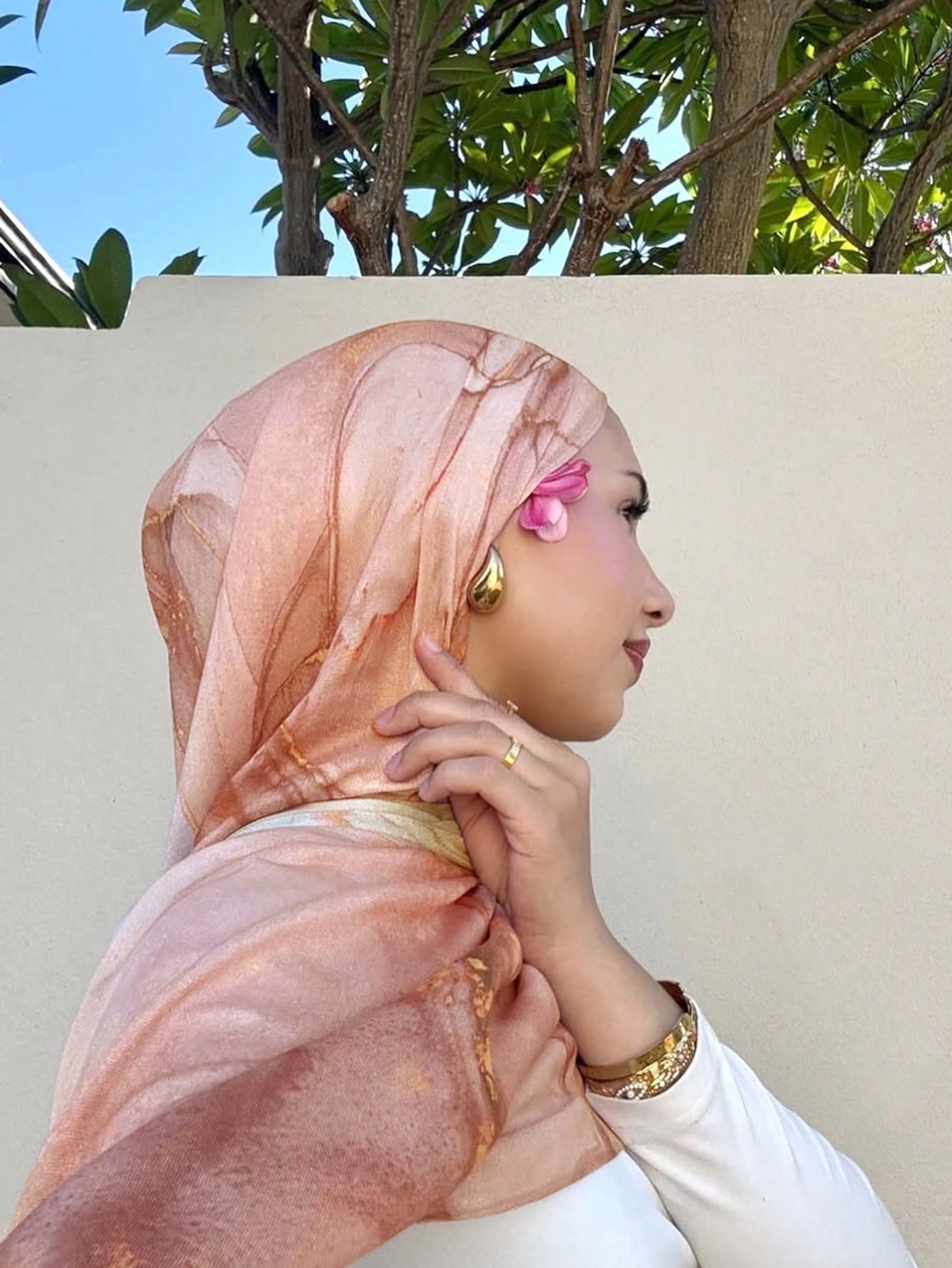 Bohemian Watercolor Print Headscarf
