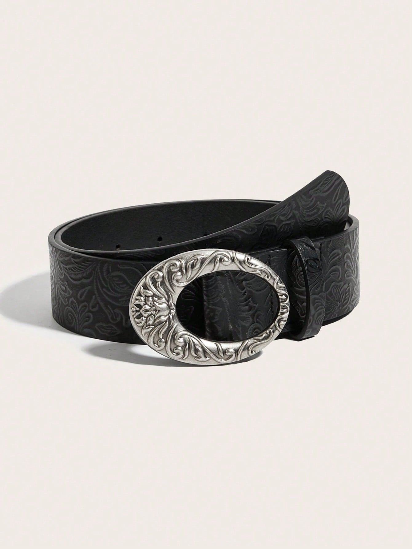 Retro Metal Buckle Leather Belt