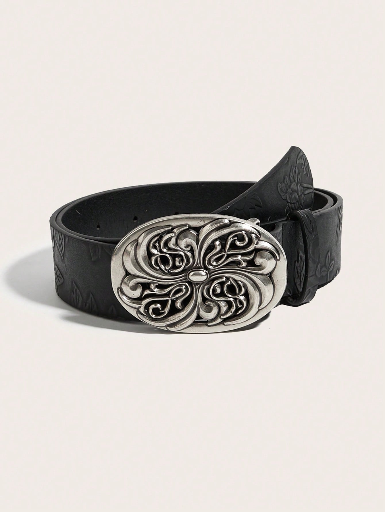 Retro Metal Buckle Leather Belt