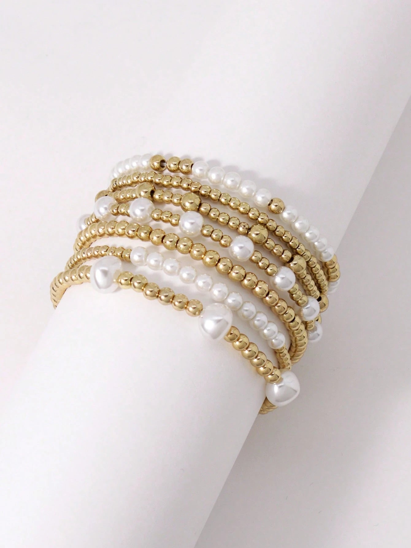 7PCS Faux Pearl Bracelet Set