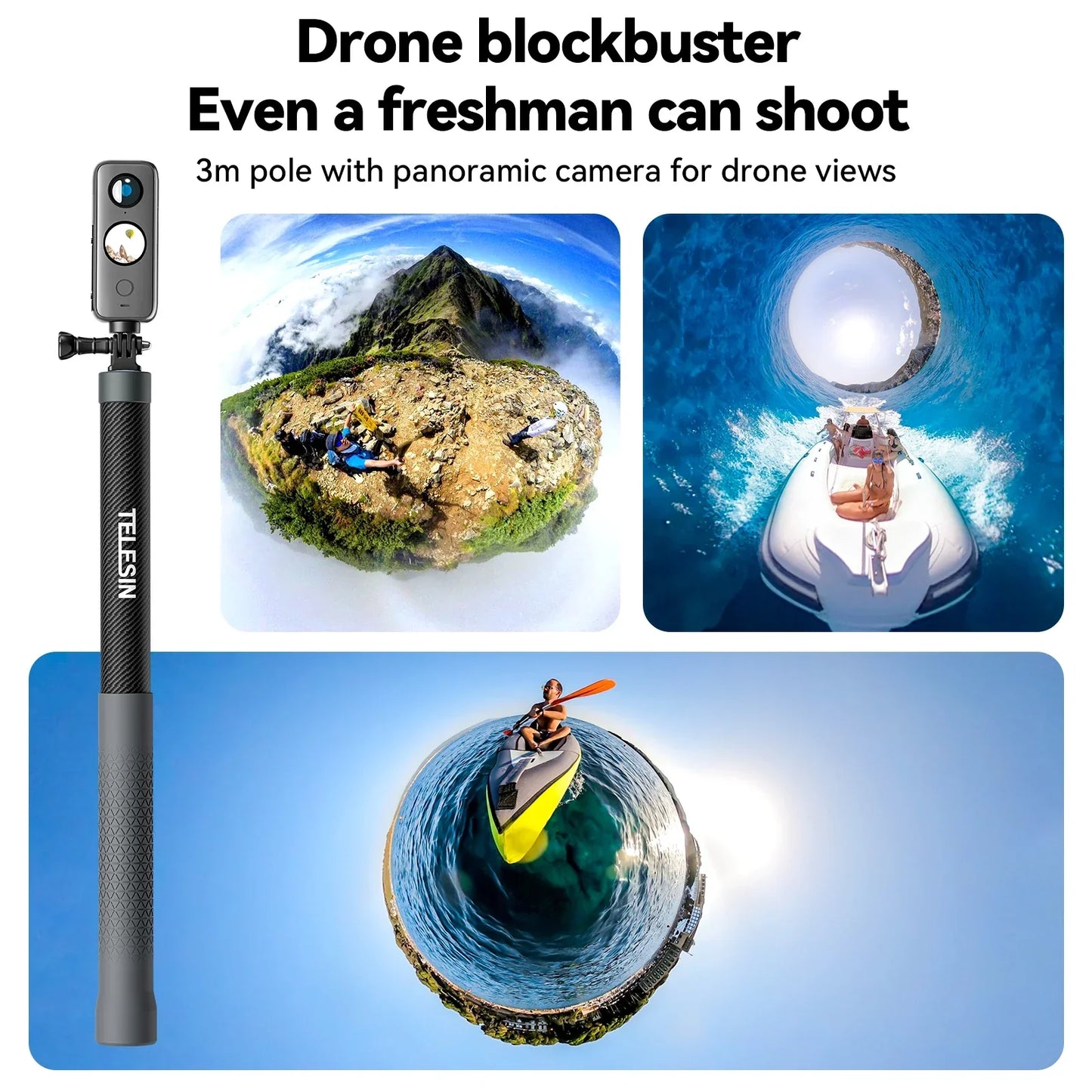 TELESIN Carbon Fiber Selfie Stick