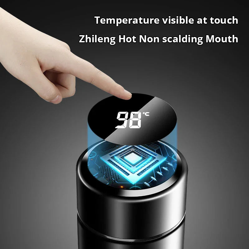 Black Smart Thermos Bottle 500ml