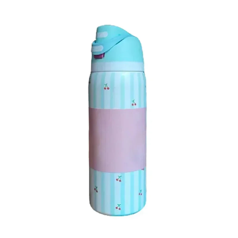 Owala BPA-Free insulated Straw Water Bottle - Flower Black