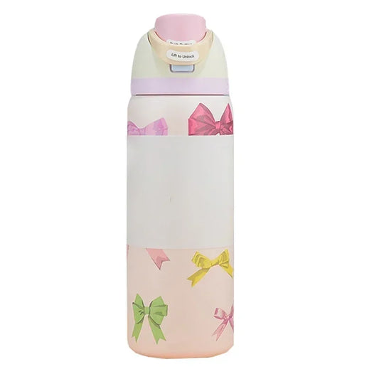 Owala BPA-Free insulated Straw Water Bottle - Bow Pink