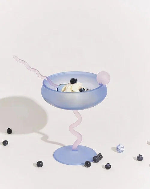 Jelly Bean Wine Glass - Whimsical Eclectic Dopamine Cocktail Coupe
